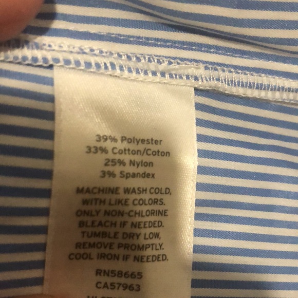 Trouve ruffle shoulder striped blouse. - Picture 7 of 7